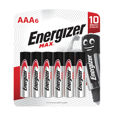 Pilha Alcalina Energizer Max AAA6 Palito 6 Pilhas